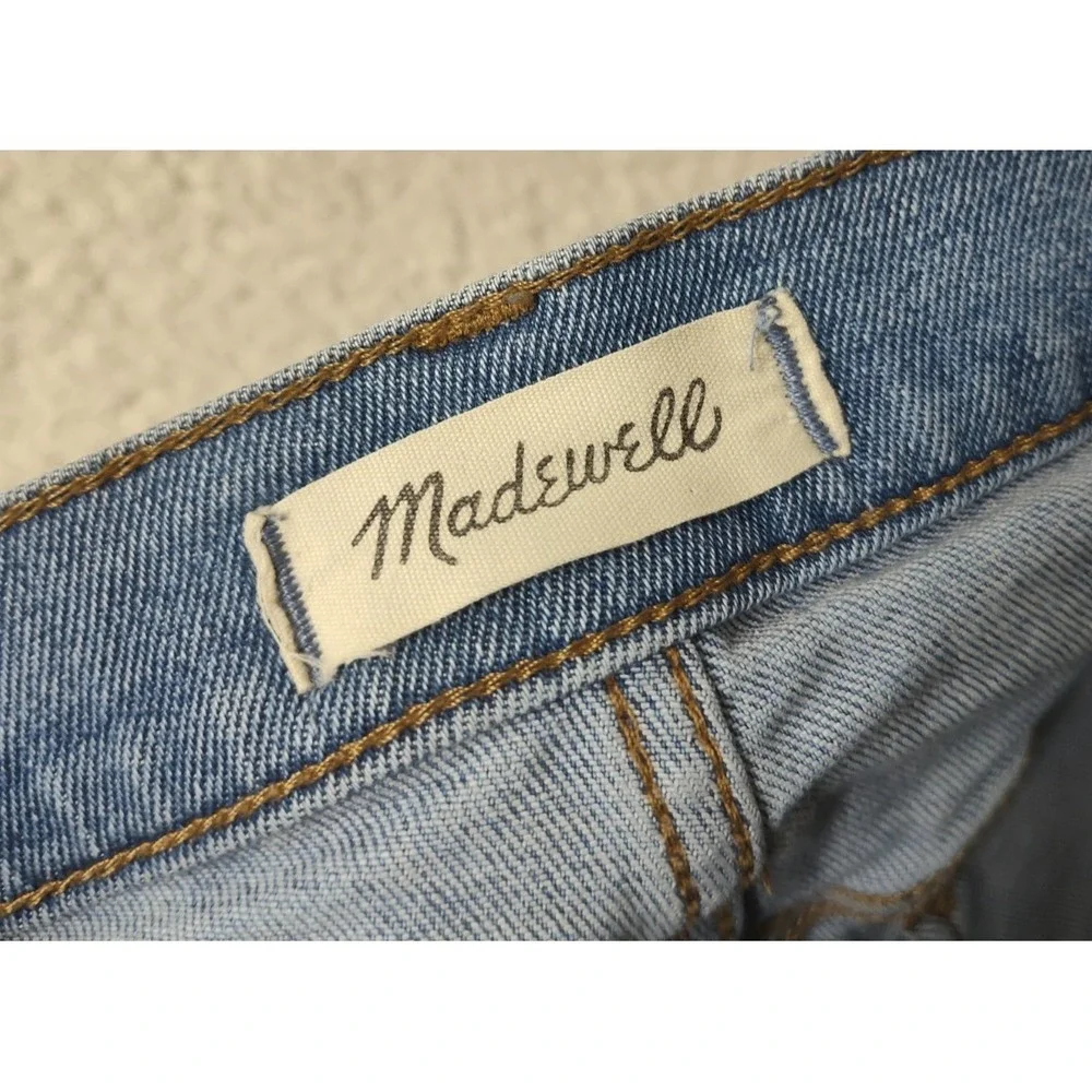 Madewell Women Jeans 33x26 Blue Cotton Blend High Rise Straight Leg Regular Fit
